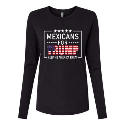 Mexicans For Trump Hispanic Conservative Gift Trump 2024 Womens Cotton Relaxed Long Sleeve T-Shirt