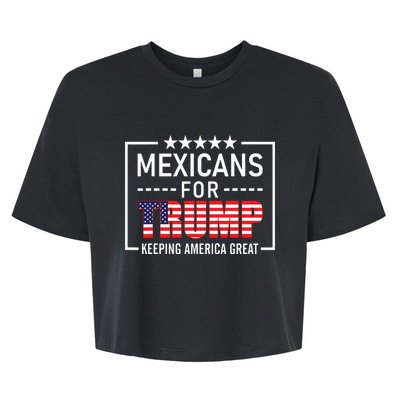 Mexicans For Trump Hispanic Conservative Gift Trump 2024 Bella+Canvas Jersey Crop Tee