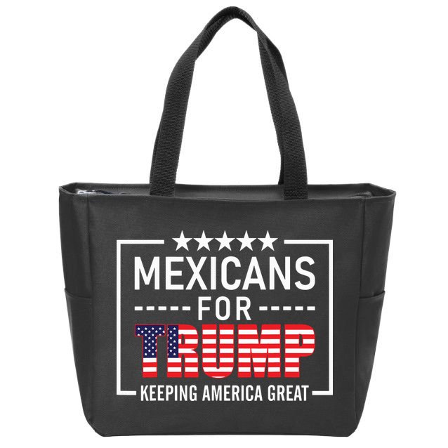 Mexicans For Trump Hispanic Conservative Gift Trump 2024 Zip Tote Bag