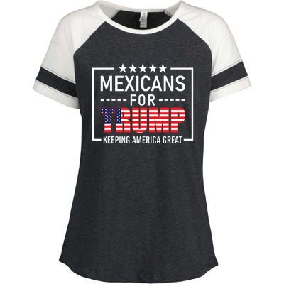 Mexicans For Trump Hispanic Conservative Gift Trump 2024 Enza Ladies Jersey Colorblock Tee