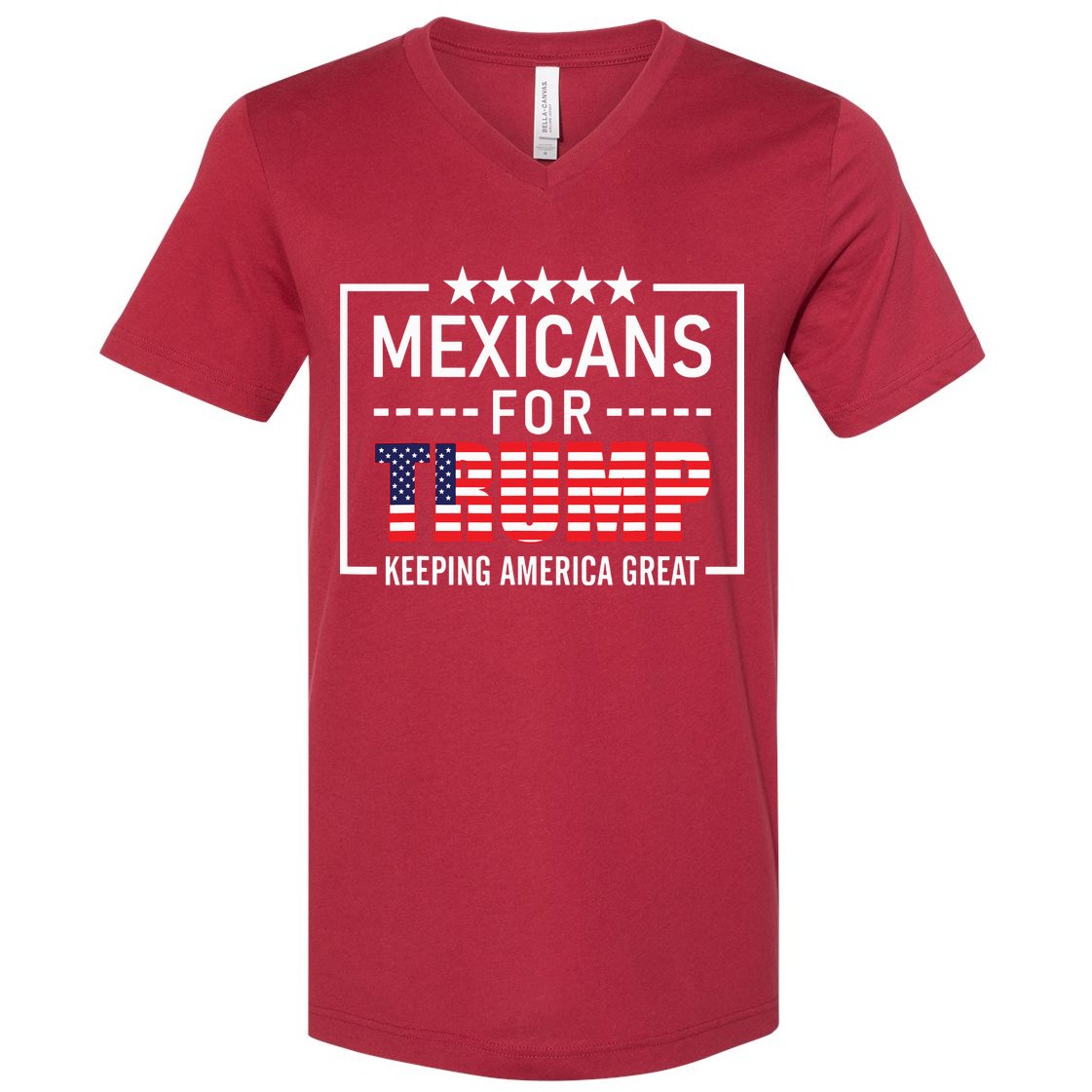 Mexicans For Trump Hispanic Conservative Gift Trump 2024 V-Neck T-Shirt