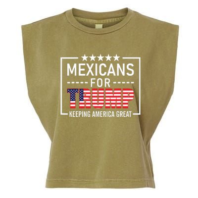 Mexicans For Trump Hispanic Conservative Gift Trump 2024 Garment-Dyed Women's Muscle Tee