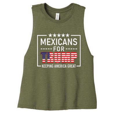 Mexicans For Trump Hispanic Conservative Gift Trump 2024 Women's Racerback Cropped Tank