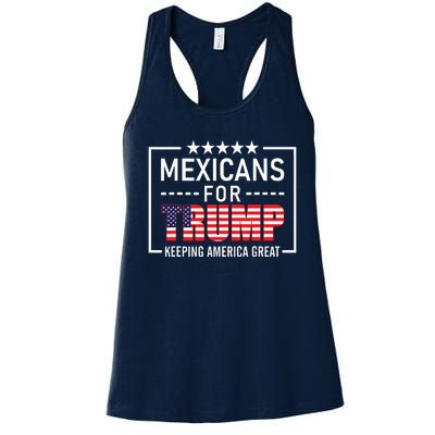 Mexicans For Trump Hispanic Conservative Gift Trump 2024 Women's Racerback Tank