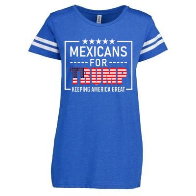 Mexicans For Trump Hispanic Conservative Gift Trump 2024 Enza Ladies Jersey Football T-Shirt