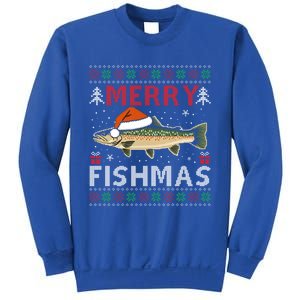 Merry Fishmas Trout Fish Ugly Christmas Funny Fishing Gift Sweatshirt