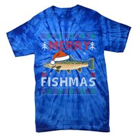 Merry Fishmas Trout Fish Ugly Christmas Funny Fishing Gift Tie-Dye T-Shirt