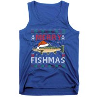 Merry Fishmas Trout Fish Ugly Christmas Funny Fishing Gift Tank Top