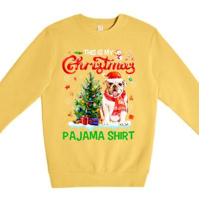 Matching Family This Is My Christmas Pajama Santa Bulldog Gift Premium Crewneck Sweatshirt