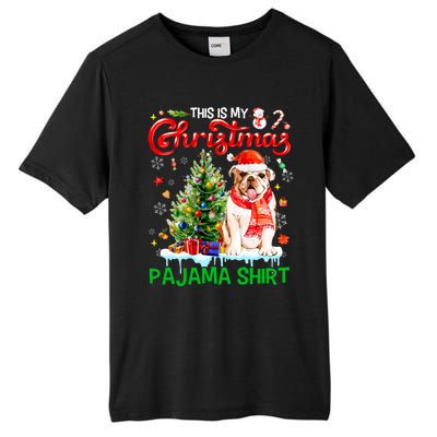 Matching Family This Is My Christmas Pajama Santa Bulldog Gift Tall Fusion ChromaSoft Performance T-Shirt