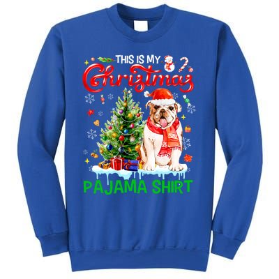 Matching Family This Is My Christmas Pajama Santa Bulldog Gift Sweatshirt