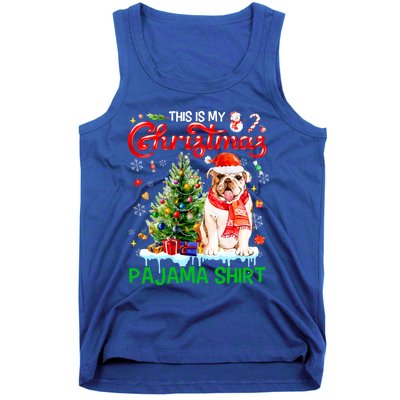 Matching Family This Is My Christmas Pajama Santa Bulldog Gift Tank Top