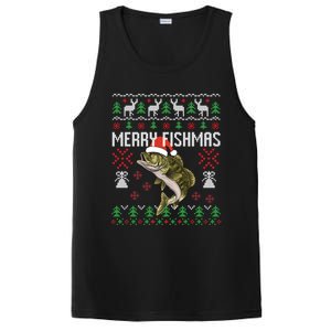 Merry Fishmas Ugly Christmas Funny Angler Fishing Meaningful Gift PosiCharge Competitor Tank