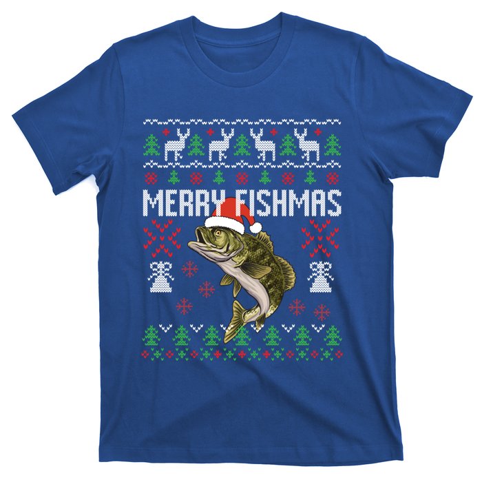 Merry Fishmas Ugly Christmas Funny Angler Fishing Meaningful Gift T-Shirt