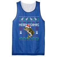 Merry Fishmas Ugly Christmas Funny Angler Fishing Meaningful Gift Mesh Reversible Basketball Jersey Tank