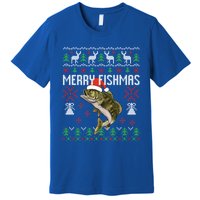 Merry Fishmas Ugly Christmas Funny Angler Fishing Meaningful Gift Premium T-Shirt