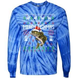 Merry Fishmas Ugly Christmas Funny Angler Fishing Meaningful Gift Tie-Dye Long Sleeve Shirt