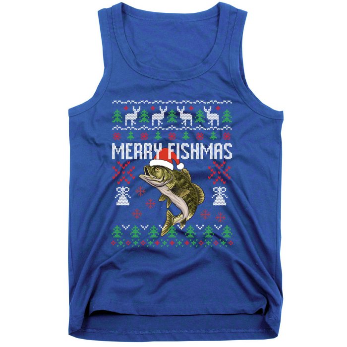 Merry Fishmas Ugly Christmas Funny Angler Fishing Meaningful Gift Tank Top