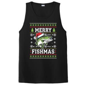 Merry Fishmas Ugly Fishing Christmas Bass Fish Pajama Funny Gift Great Gift PosiCharge Competitor Tank