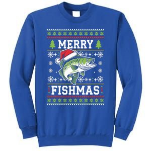 Merry Fishmas Ugly Fishing Christmas Bass Fish Pajama Funny Gift Great Gift Tall Sweatshirt