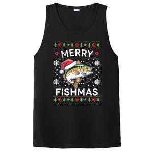 Merry Fishmas Ugly Fishing Christmas Bass Fish Pajama Funny Gift Funny Gift PosiCharge Competitor Tank