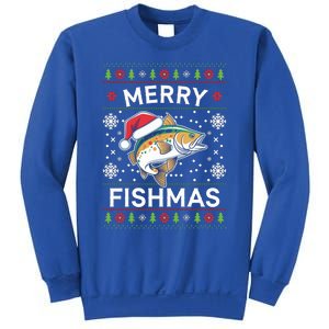 Merry Fishmas Ugly Fishing Christmas Bass Fish Pajama Funny Gift Funny Gift Sweatshirt