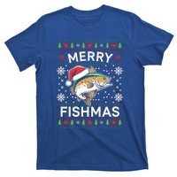 Merry Fishmas Ugly Fishing Christmas Bass Fish Pajama Funny Gift Funny Gift T-Shirt