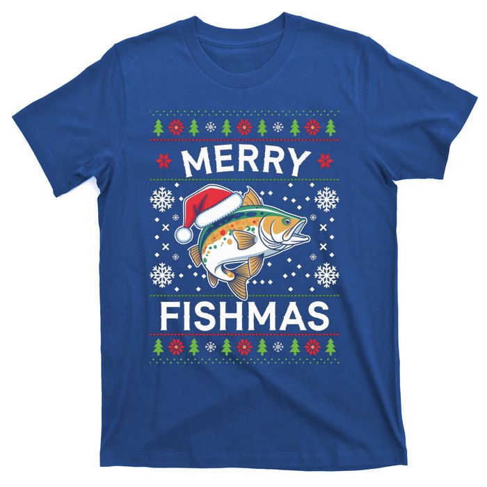 Merry Fishmas Ugly Fishing Christmas Bass Fish Pajama Funny Gift Funny Gift T-Shirt