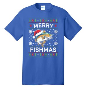 Merry Fishmas Ugly Fishing Christmas Bass Fish Pajama Funny Gift Funny Gift Tall T-Shirt