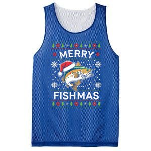 Merry Fishmas Ugly Fishing Christmas Bass Fish Pajama Funny Gift Funny Gift Mesh Reversible Basketball Jersey Tank