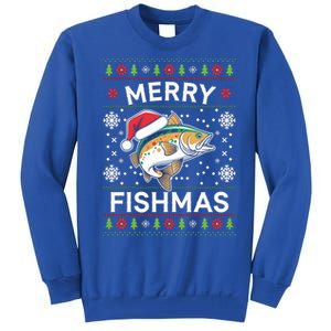 Merry Fishmas Ugly Fishing Christmas Bass Fish Pajama Funny Gift Funny Gift Tall Sweatshirt