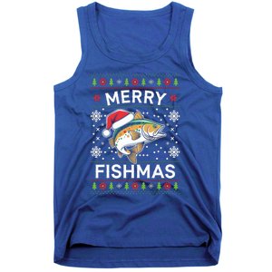 Merry Fishmas Ugly Fishing Christmas Bass Fish Pajama Funny Gift Funny Gift Tank Top