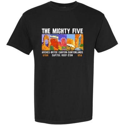 Mighty Five Utah National Parks Distressed Vintage Garment-Dyed Heavyweight T-Shirt