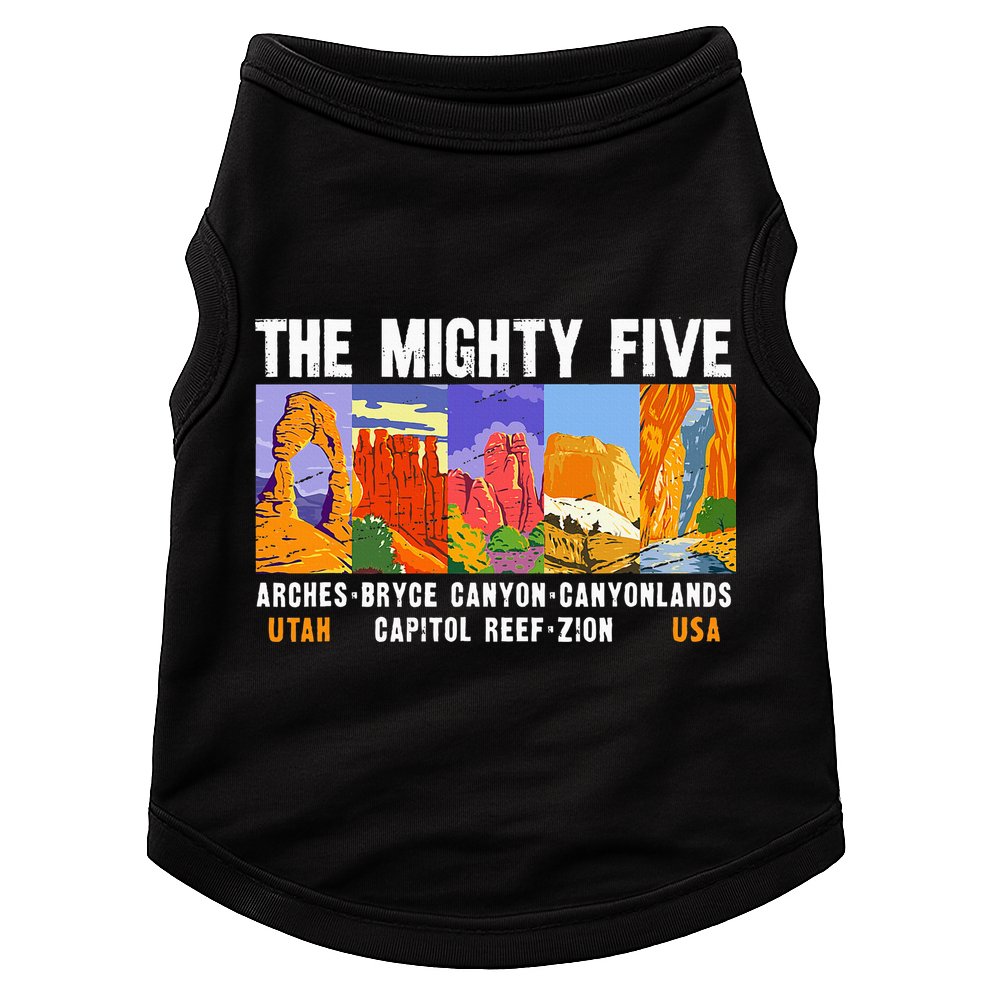 Mighty Five Utah National Parks Distressed Vintage Doggie Tank