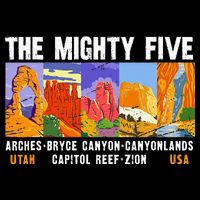 Mighty Five Utah National Parks Distressed Vintage Doggie Tank