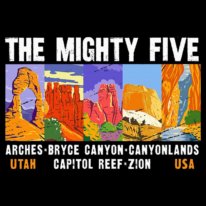 Mighty Five Utah National Parks Distressed Vintage Doggie Tank