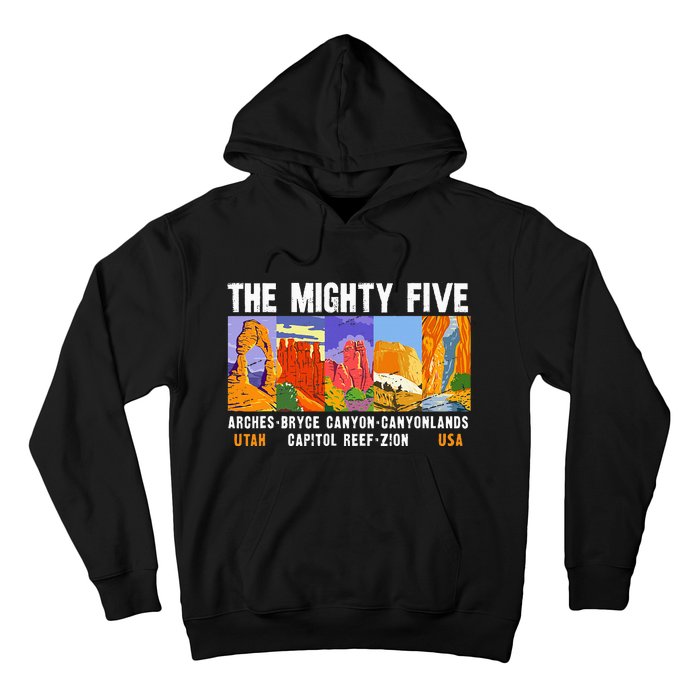 Mighty Five Utah National Parks Distressed Vintage Hoodie