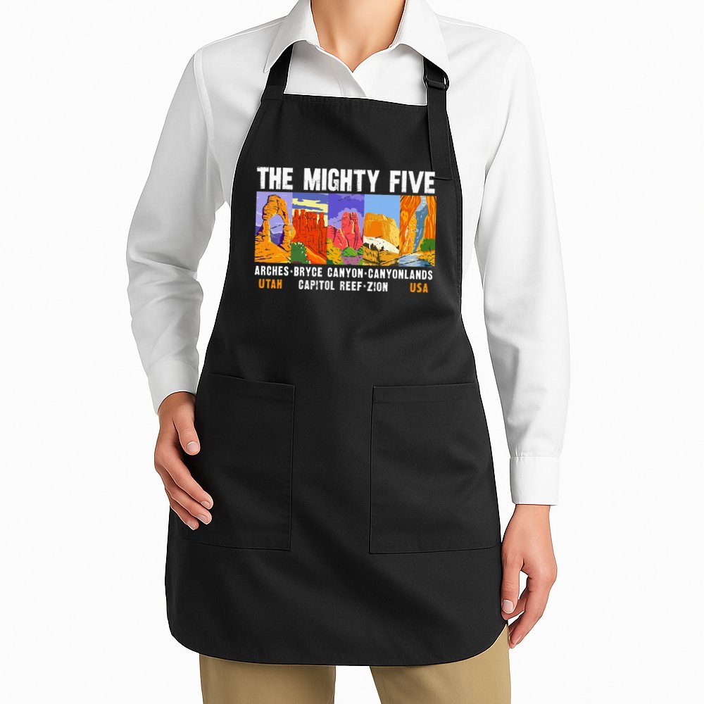 Mighty Five Utah National Parks Distressed Vintage Apron