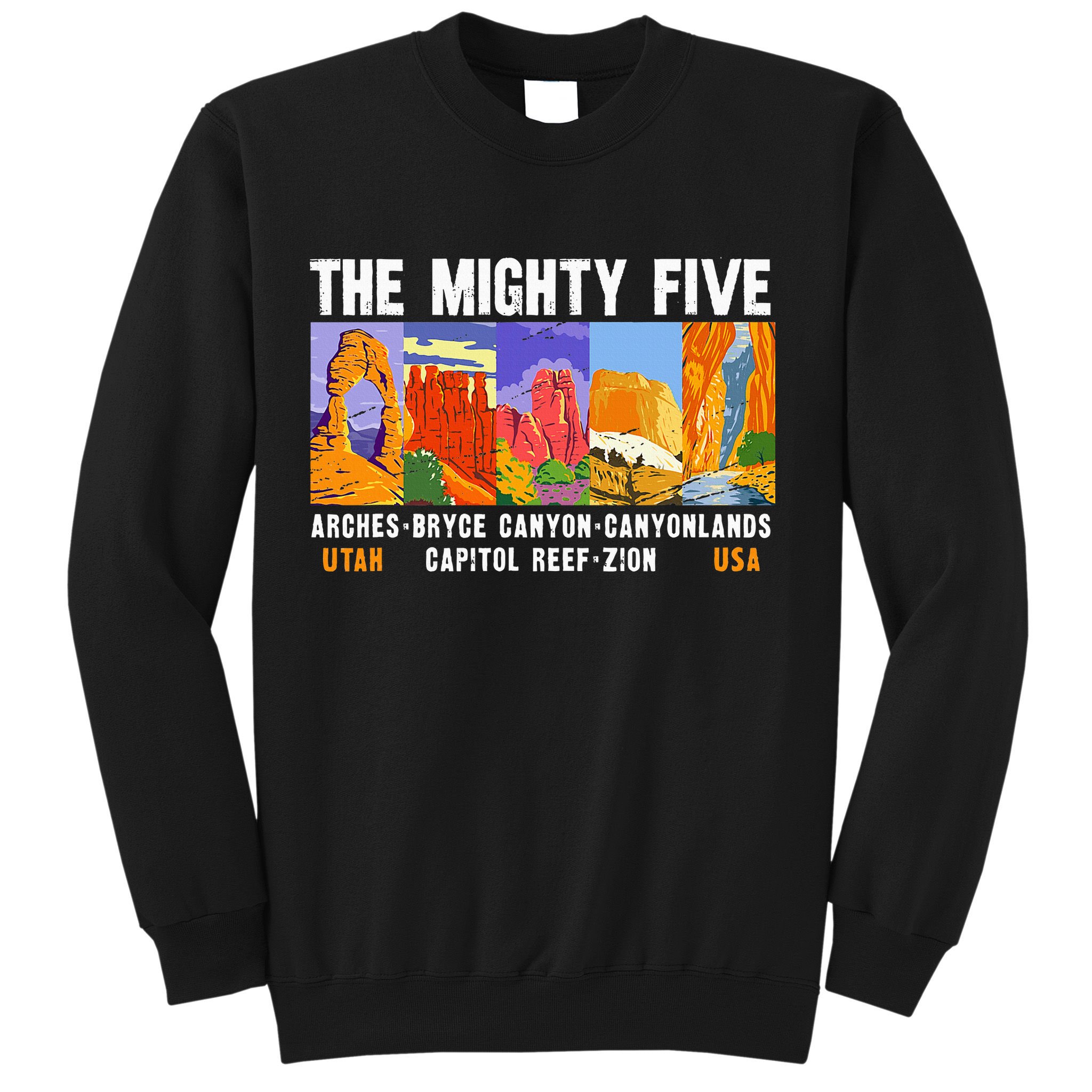 Mighty Five Utah National Parks Distressed Vintage Sweatshirt