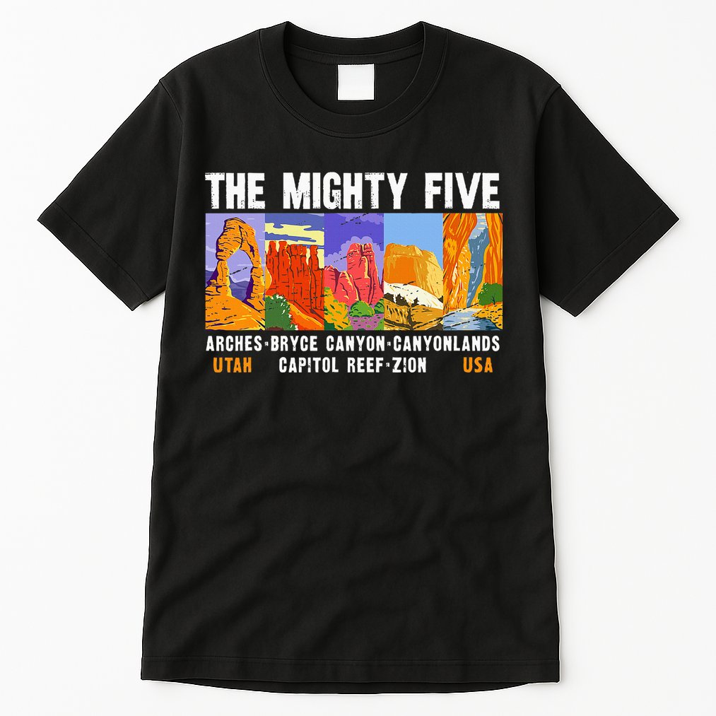 Mighty Five Utah National Parks Distressed Vintage Tall T-Shirt