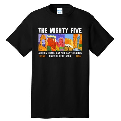 Mighty Five Utah National Parks Distressed Vintage Tall T-Shirt