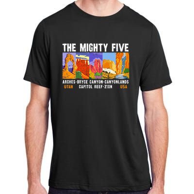 Mighty Five Utah National Parks Distressed Vintage Adult ChromaSoft Performance T-Shirt