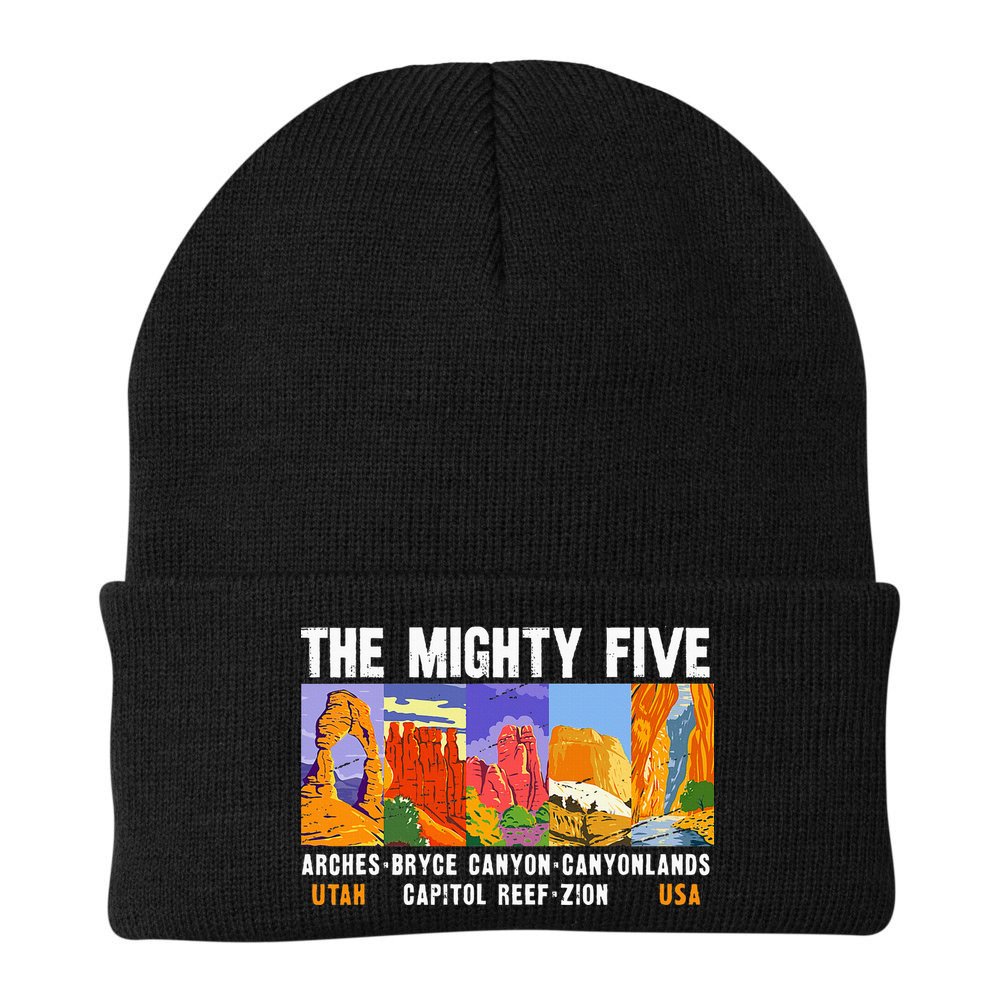 Mighty Five Utah National Parks Distressed Vintage Beanie