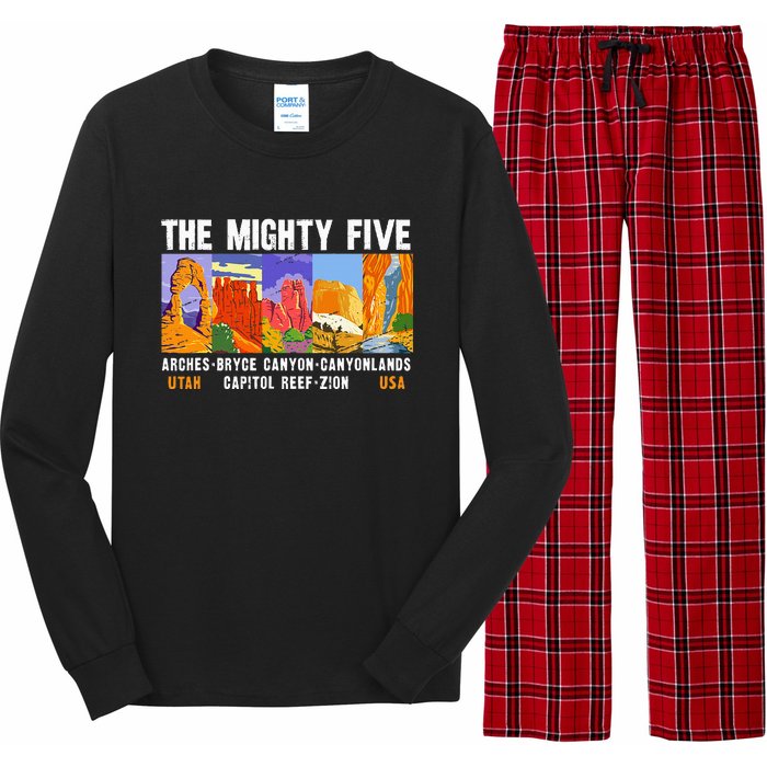 Mighty Five Utah National Parks Distressed Vintage Long Sleeve Pajama Set