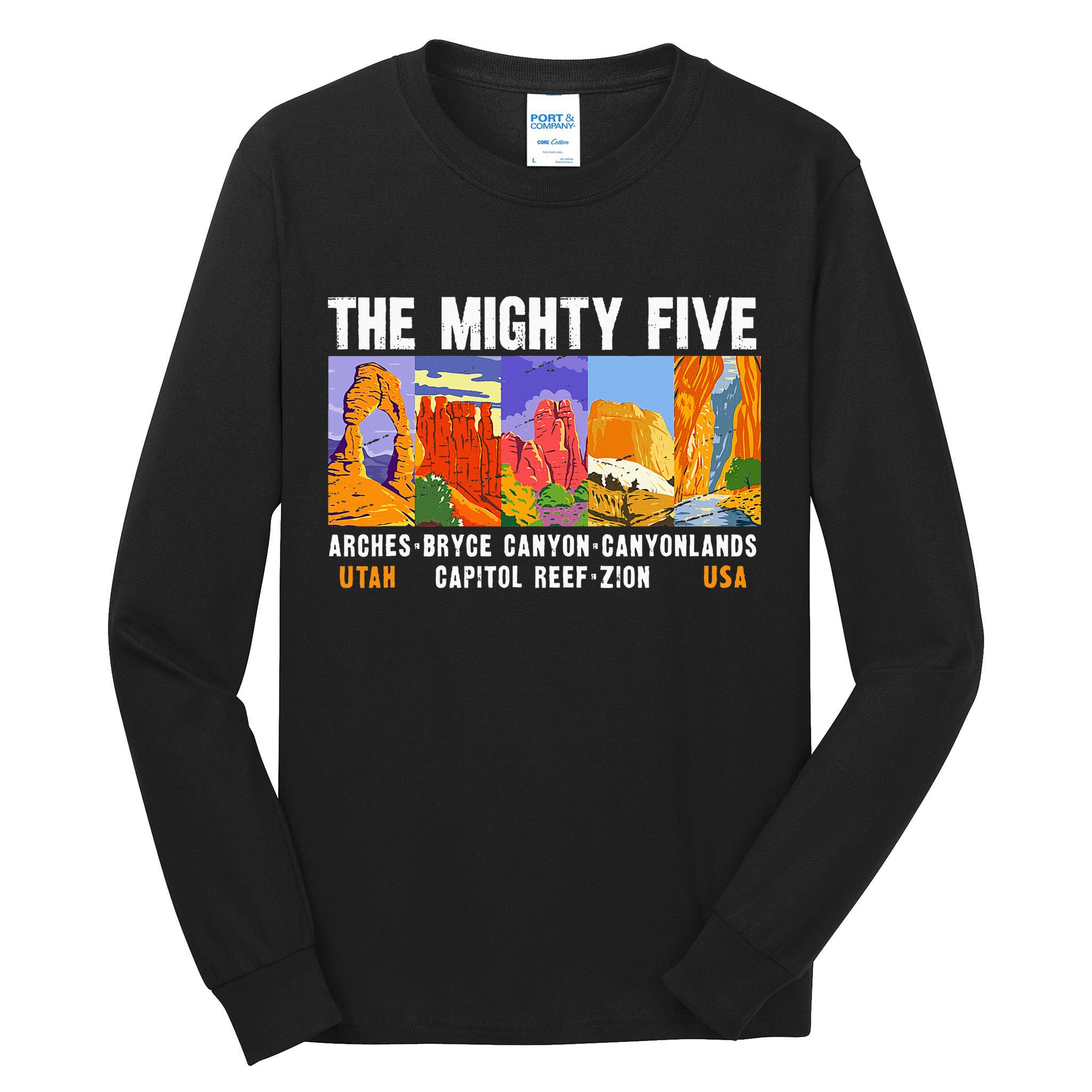 Mighty Five Utah National Parks Distressed Vintage Tall Long Sleeve T-Shirt