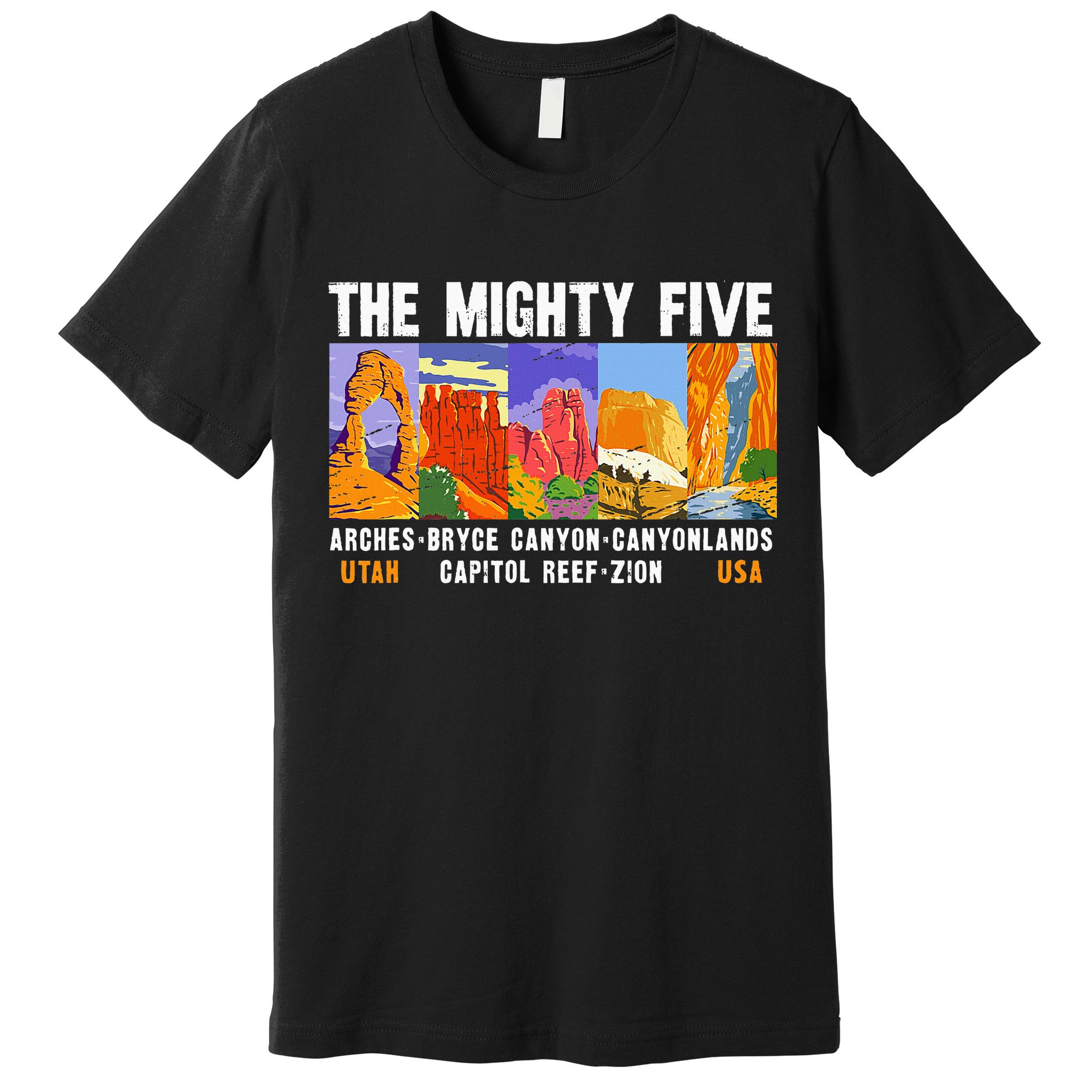 Mighty Five Utah National Parks Distressed Vintage Premium T-Shirt