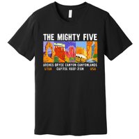 Mighty Five Utah National Parks Distressed Vintage Premium T-Shirt