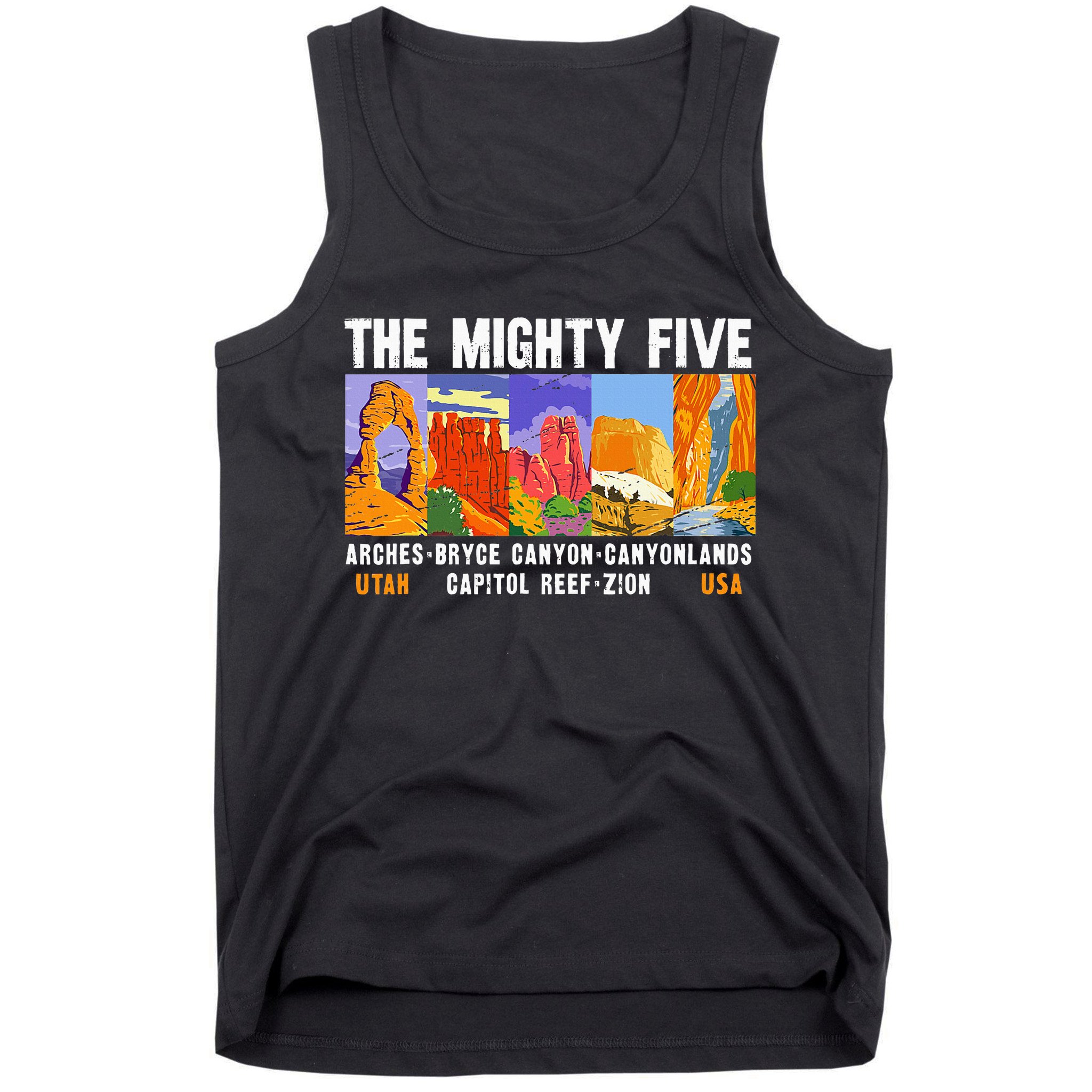 Mighty Five Utah National Parks Distressed Vintage Tank Top