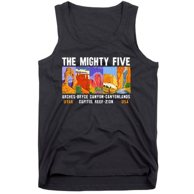 Mighty Five Utah National Parks Distressed Vintage Tank Top