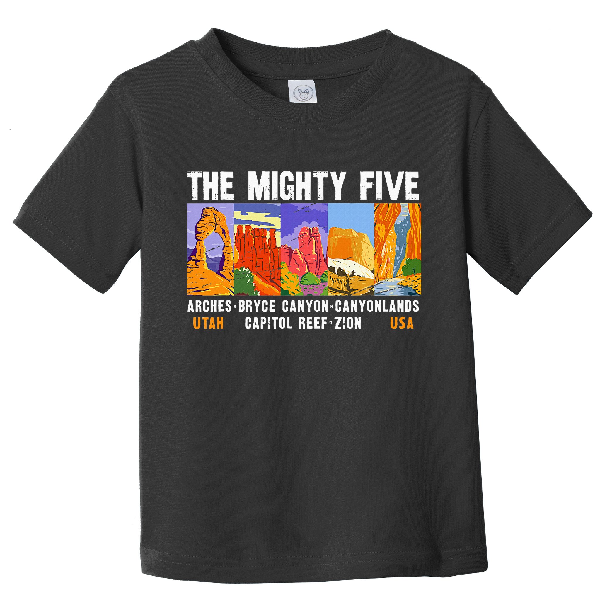 Mighty Five Utah National Parks Distressed Vintage Toddler T-Shirt